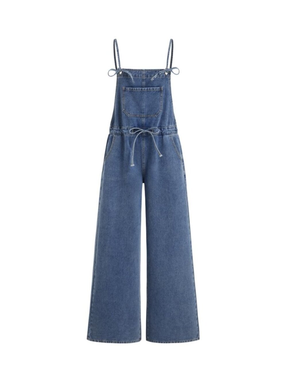 Denim Overalls for Women Bowknot Overalls with Adjustable Straps